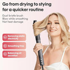 6 in 1 Blow Dryer Brush Set, Powerful Hair Dryer Brush with Auto-Winding Curl L/R, Fast Drying, Smooth Blowouts, Root-Lift Volume, No Heat Damage Frizz-Free Thermal Brush, Hot Air Styler for Travel