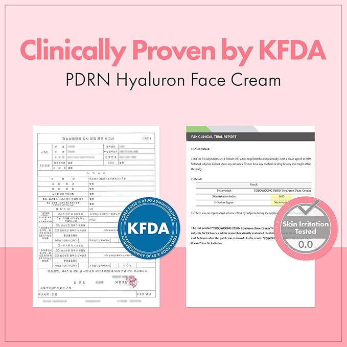 TOSOWOONG PDRN Hyaluron Face Cream, 5,000ppm Salmon DNA, Niacinamide, Hyaluronic Acid and Panthenol Moisturizer for Hydrating & Firming, Uneven Skin Tone Care, Korean Skincare, 50ml / 1.69 fl. oz.