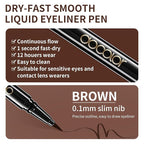 docolor Eyeliner, 2PCS Brown Liquid Eyeliner Waterproof Eye Liner Pen Super Slim Precise All Day Brown Eye Pencils Professional Makeup Liquid Eye Liner Pencil for Women