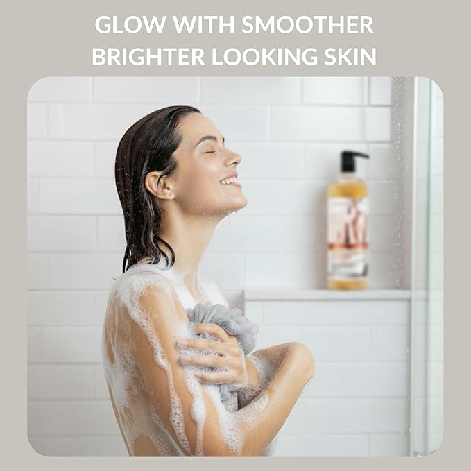 SpaScriptions Exfoliating African Black Soap Body Wash - 33 oz Charcoal & Coconut Scented Body Scrub with Coffee & Walnut Shell Exfoliants, Gentle Cleansing Body Wash for All Skin Types, Paraben Free