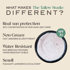 Everyday Tallow Mineral Sun Balm ~ SPF 30 | 100% Grass-Fed & Organic | Face & Body | Naturally Scented with Frankincense & Lavender Oil | Zinc Oxide | Water Resistant (2oz)