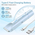 2025 New Bikini Trimmer for Women, 2 in 1 Dual Head Body Bikini Shaver, Ultra Low Silent, Painless & Cordless Hair Removal for Body , IPX7 Waterproof & Easy Cleaning for Shower & Travel (Blue)