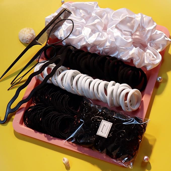 YANRONG 755PCS Hair Accessories for Woman Set Seamless Ponytail Holders Variety Hair Scrunchies Hair Bands Scrunchy Hair Ties 759 Piece Set