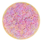 3200 Pcs Elastic Rubber Bands Small Hair Ties Hair Rubber Mini Hair Bands Hair Elastics Tiny Soft Holder Ponytails for Girls (Transparent Multicolor)