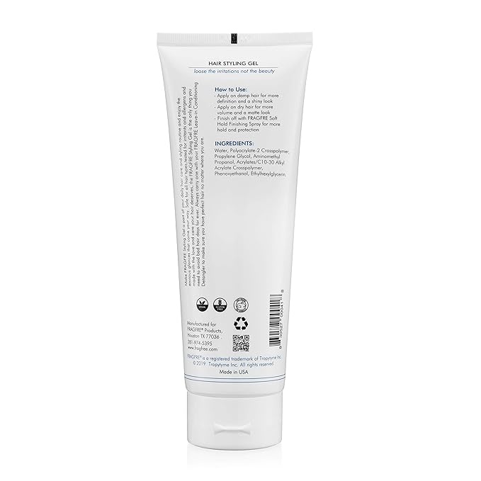 Hair Styling Gel 8 oz (3-Pack Gift Set) Medium Hold - Fragrance Free Hypoallergenic - Irritation Free Styling Gel for Sensitive Skin - for Men Women Children - Gluten Free Vegan Cruelty Free