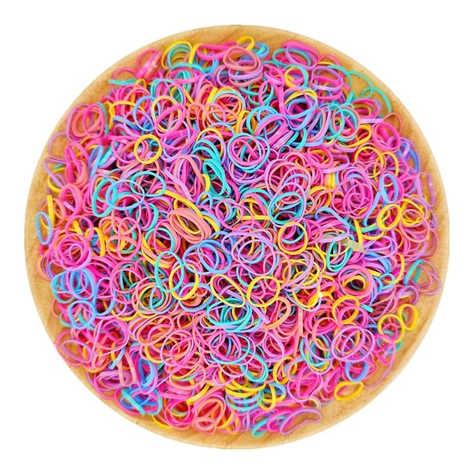 3200 Pcs Elastic Rubber Bands Small Hair Ties Hair Rubber Mini Hair Bands Hair Elastics Tiny Soft Holder Ponytails for Girls (Spring Color)