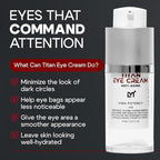 Titan Anti-Aging Mens Eye Cream – Mens Dark Circles Under Eyes Treatment – Eye Bags Treatment for Men – Puffy Eyes Treatments for Men – Peptides, HA, Herbal Extracts –All Skin Types–Unscented