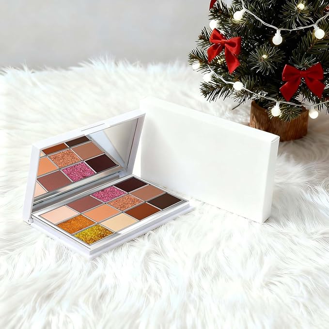 Highly Pigmented Chameleon Eyeshadow Palette, 12 Colors Sparkle Creamy Duo Chrome Multidimensional Eye Shadow Pallet, Long-Wearing Formula,easily blendable,Vegan & Cruelty Free (#01)