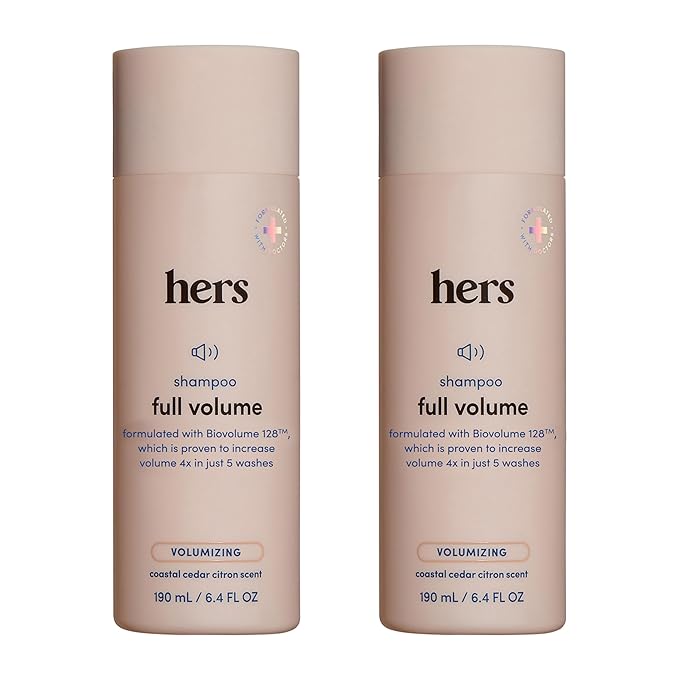 hers Full Volume Shampoo, 2 Pack - Volumizing Shampoo for Women with Biotin - Adds Lightweight Volume, Shine & Bounce - Coastal Cedar Citron - 2 x 6.4 fl oz