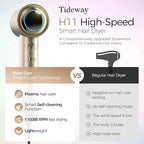 Tideway Hair Dryer, Blow Dryer with Diffuser High-Speed Plasma Ionic Low Noise for Fast Drying, Travel Hair Dryer for Women and Man, Curly/Wavy & Long/Thick Color-Treated Hair H11