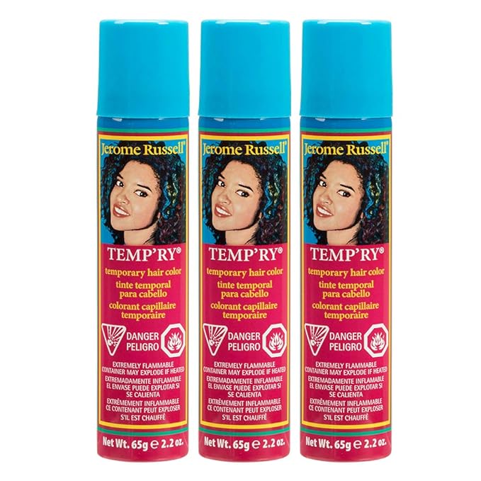 Jerome Russell Blonde Temporary Hair Color Spray - Temporary & Washable Blonde Hair Dye, Root Touch Up Hairs Color Spray, 2.2 oz x 3 Pack