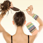 Hair Ties & Bracelets for Women, 72PCS Boho Hair Accessories - No Damage for Thick, Thin, Medium, Long Hair & Ponytails - Retro B