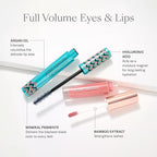 Josie Maran Eye Love Lip Gloss & Mascara Gift Set - Lip Plumper Infused with Argan Oil, Hyaluronic Acid for Sheer, Radiant Color & Lengthening Black Mascara - Vegan Makeup (2 Count)