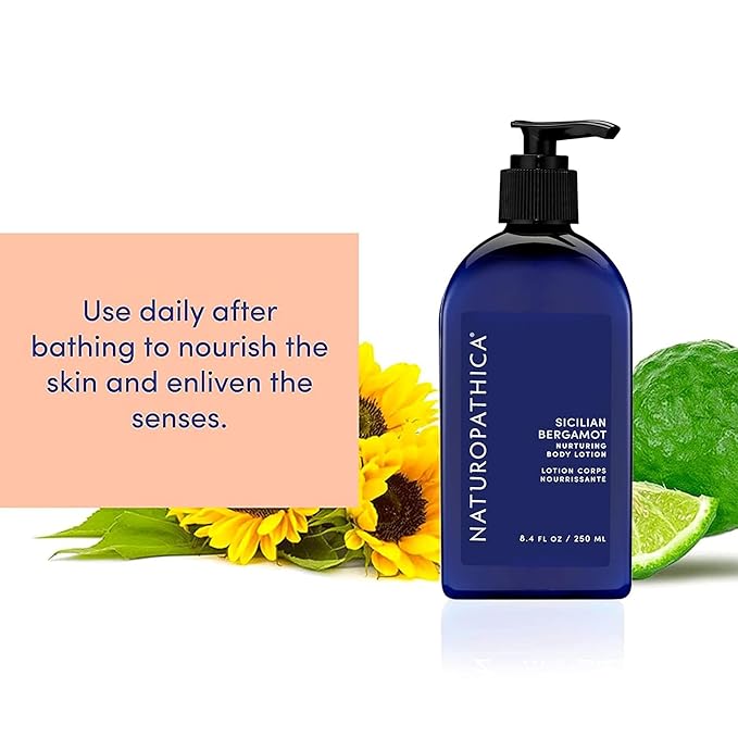 Naturopathica Sicilian Bergamot Body Lotion - Daily Citrus Body Moisturizer w/Orange, Clementine, Grapefruit and Aloe - Made in USA, 4.7 oz.
