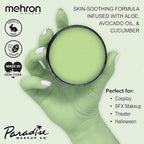 Mehron Makeup Paradise Makeup AQ Pro Size | Stage & Screen Performance, Face & Body Painting, Beauty, Cosplay, and Halloween | Water Activated Face Paint, Body Paint 1.4 oz (40 g) - Pastel Green