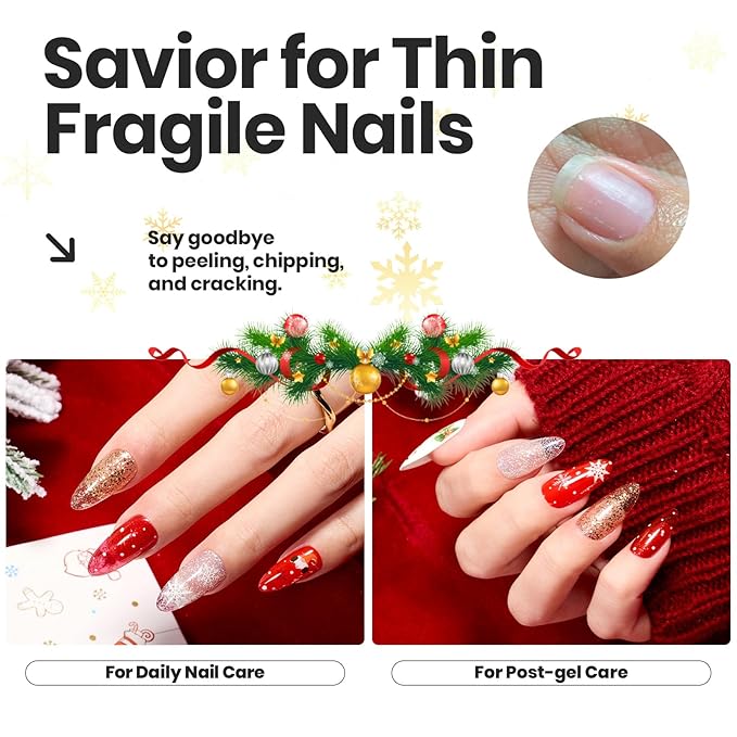 Beetles Red Nail Polish: 6Pcs Glitter Burgundy Red Sparkle Nail Polish Set, Quick Dry & Long Lasting Brilliant Overture White Silver Diy 4th of July Nail Art Design Christmas Gifts for Women