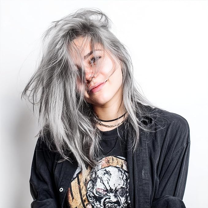 Gray Hair Spray Color Temporary, Silver Hair Color Spray 1-Day Hair Dye Colored for Kids Women Men, Grey Hair Wax Color Washable, Hair Paint Halloween Fast-Drying 4.06 Fl Oz