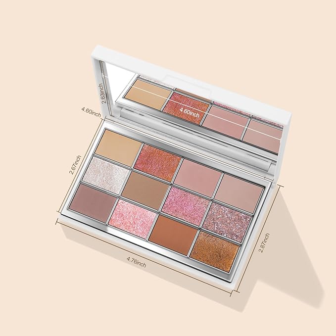 Highly Pigmented Chameleon Eyeshadow Palette, 12 Colors Sparkle Creamy Duo Chrome Multidimensional Eye Shadow Pallet, Long-Wearing Formula,easily blendable,Vegan & Cruelty Free (#02)