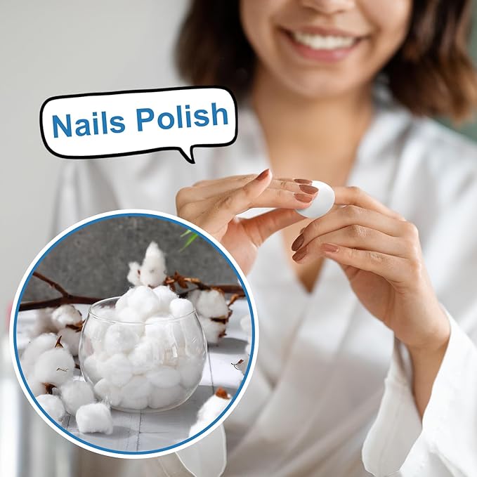 2000 Pcs Soft Cotton Ball Bulk Organic Medium Cotton Ball for Absorbent Multipurpose Pure Nail Polish Remover Makeup Removal First Aid Face Crafting Cleaning Skin Applying Lotion