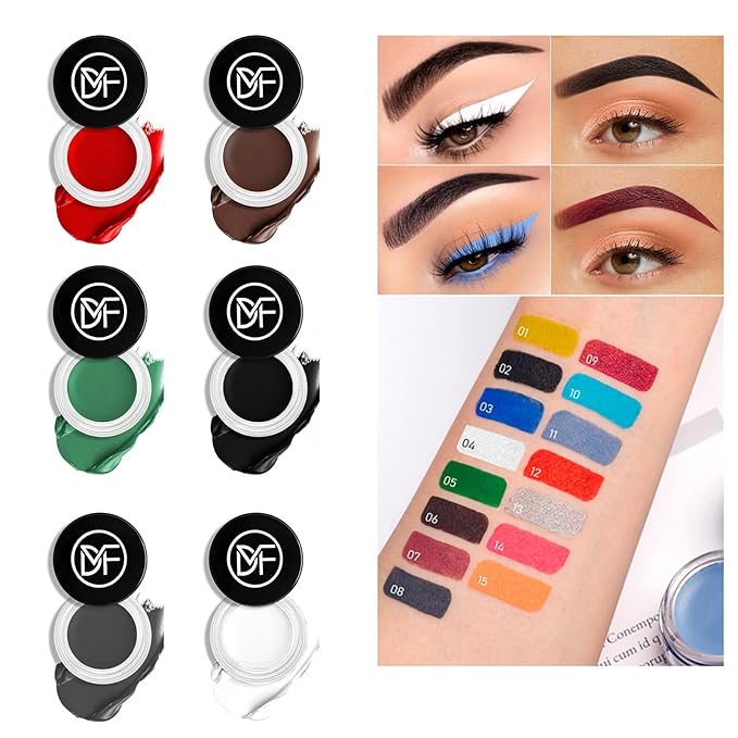 Eyeliner Gel Set,Long Lasting Waterproof High-Intensity Pigments Smudge-Proof Eye liner Makeup With 5.51 IN Long Eyeliner Brush Water-Resistant Creamy Gel 5G-Black