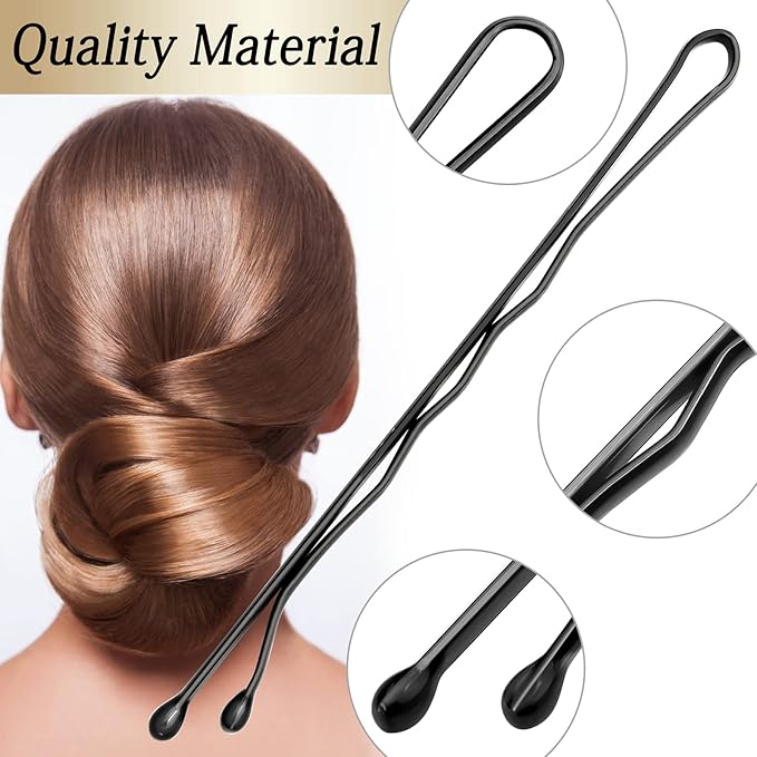 100PCS 2.4Inch Bobby Pins Black,Pain-Free Bobby Pins for All Hair Types,Hair Pins for Women Girls,Hairpins for Buns with Box(Black)