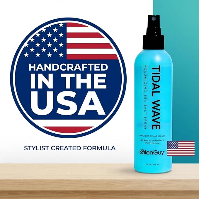 THESALONGUY Tidal Wave Sea Salt Hair Spray – Professional Volume & Texture Spray for Beach Waves | Matte Finish Texturizer, Light Hold Mist for Men & Women | Alcohol-Free, 8 oz