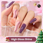 Beetles Burgundy Purple Gel Nail Polish Set - 6 Color Winter Purple Maroon Mauve Plum Gel Polish Kit, Soak Off UV LED Nail Gel for Autumn Manicure Nail Art Gifts for Women