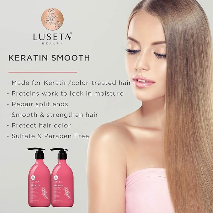 Luseta Keratin Shampoo for Dry and Damaged Hair 33.8 Oz