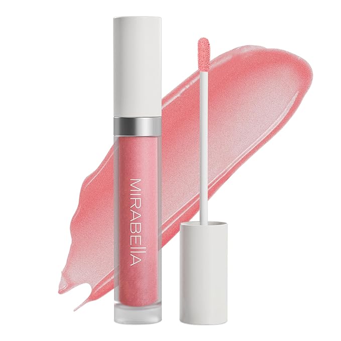 Mirabella - Luxe Advanced Formula Lip Gloss, Non-Sticky Hydrating Lip Glosses with Vegan Lanolin, Jojoba Oil & Vitamin E, Long-Lasting & Cruelty-Free Makeup, Lustre (Light Peach Nude)