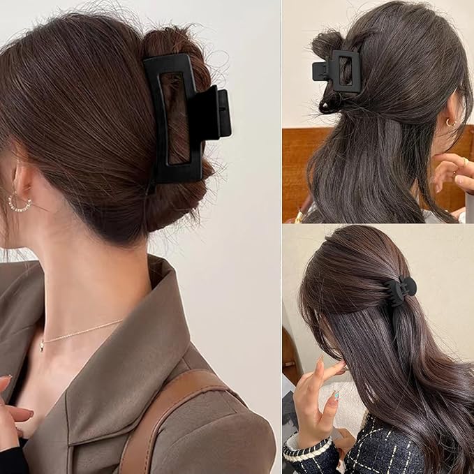Mehayi 9 PCS Matte Hair Clips Claw for Women Girls, 3 Styles Nonslip Small Hold Strong Hold Cute Jaw Clip Barrettes for Thick Thin Long Short Hair, Fashion Acrylic Hair Clamps Styling Accessories