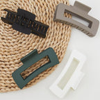 4 Inch Big Hair Claw Clips 6 Pcs Large Claw for Thick Hair Square Hair Clips for Women Rectangle Hair Clips Nonslip Acrylic Banana Jaw Clips Hair Accessories for Girls (Neutral)