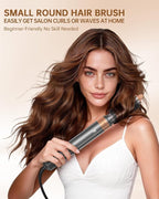 Hot Air Brush Hair Styler, 6 in 1 Hair Dryer Brush Auto Wrap Curlers Frizz-Free Styling Tool for All Hair Types Fast Drying, Curling, Smoothing, Volumizing & Straightening with Travel Storage Case