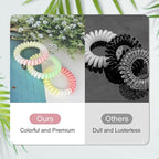 JessLab Spiral Hair Ties for Women, 10-Pack Traceless No-Damage Ponytail Holders, Coils Hair Bands for Girls, Assorted Colors