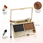 Boobeen Eyebrow Powder Kit, 2-color Waterproof Eyebrow Palette Makeup to Definer & Filler Brows, Eyebrow Color Powder Shape Natural Looking Brow - with Mirror Brush