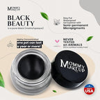 Mommy Makeup Waterproof Stay Put Gel Eyeliner Pot with Micropigments - Smudge-Proof, Long Lasting, Highly Pigmented Cream Eye Liner, 0.14 oz (Black Beauty)
