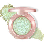 Holographic Light Green Glitter Eyeshadow, Multichrome Shimmer Color Shifting Single Eyeshadow, Chameleon Metallic Iridescent Eye Shadow Palette Bouncy Texture Fairy Highlighter Makeup #5