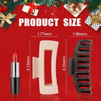 TOCESS Large Hair Claw Clips for Women Girls, 8PK Neutral Matte Jumbo Square Hair Clips for Thick, Thin, Long, Short, Curly Hair, Big Jaw Clip Set for Daily Use