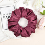 CEELGON Burgundy Big Satin Scrunchie6.5 Inches Jumbo Scrunchies Silky Hair Ties Oversized Ponytail Holderfor Thick Curly Hair Extra Large Hair Accessories for Women (Burgundy)