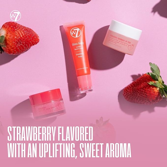W7 Sweet Dreams Lip Care Gift Set - Overnight Mask, Balm & Scrub - Strawberry