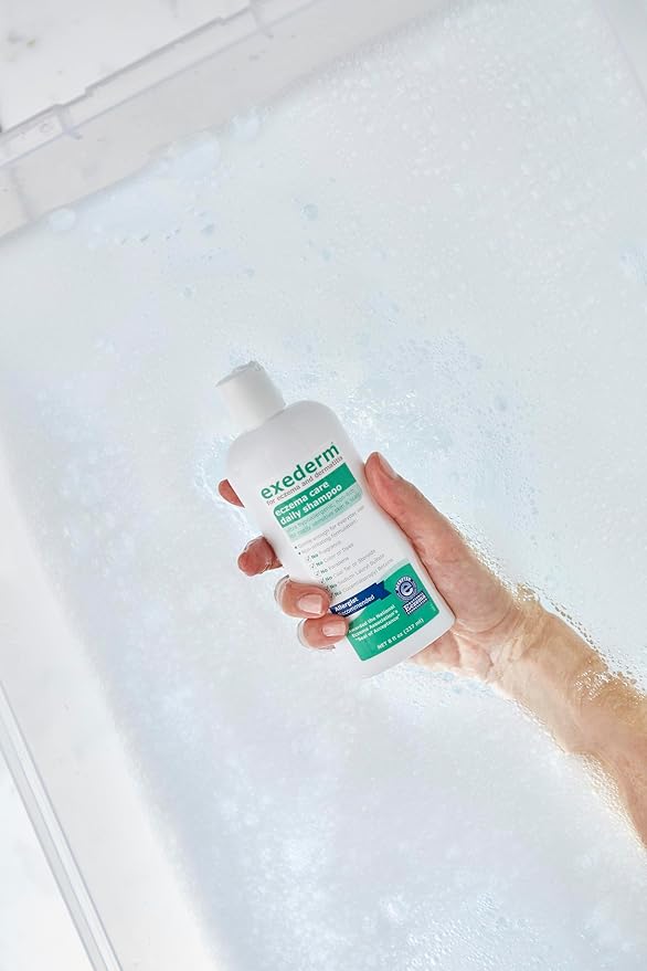Exederm Shampoo for Eczema & Seborrheic Dermatitis, 8 Fl Oz, Ultra Sensitive Non-Irritating Formula, Daily Hair Care for Dry, Irritated, Flaky and Itchy Scalp, Hypoallergenic, Paraben & Sulfate Free