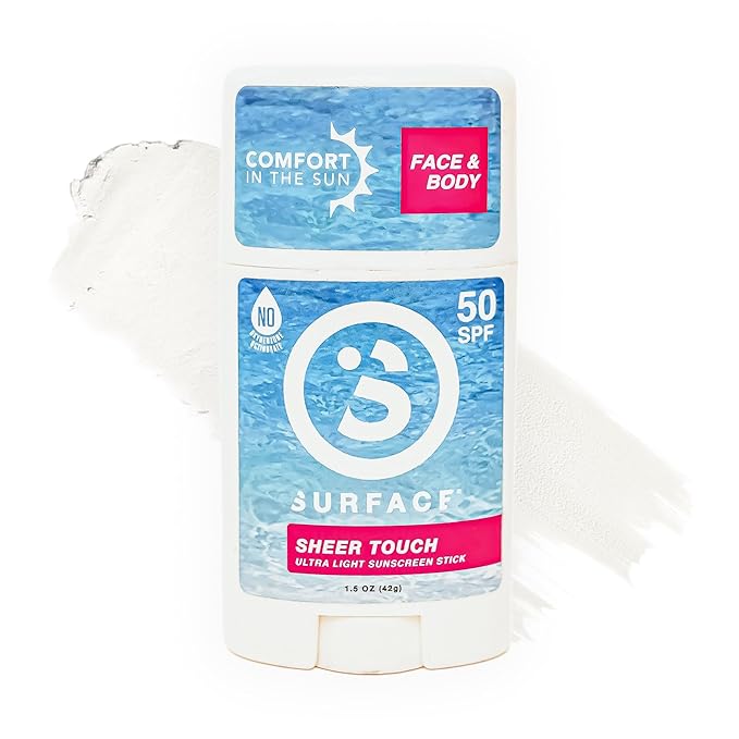 Surface TROPIX Sheer Touch Sunscreen Stick, Water Resistant, UVA/UVB Broad Spectrum, Fast Drying Protection, PABA Free - SPF 50-1 PACK
