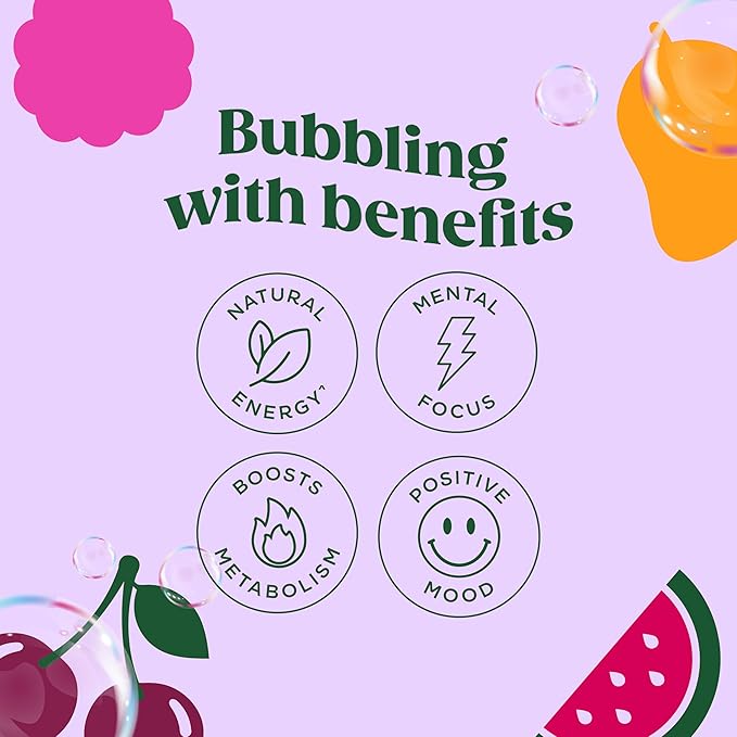 Bloom Nutrition Sparkling Energy Drink, Variety Pack | Zero Sugar | 180mg Caffeine | Antioxidant-Rich | 24 Pack