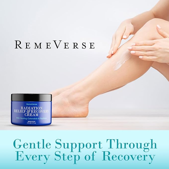 RemeVerse Radiation Cream – Unscented, Gentle, Hyaluronic Acid, Peptides & Calendula Cream for Burns, Soothing Skin and Hydrate Sensitive Skin, Radiation Treatment Skin Care – 6 fl oz