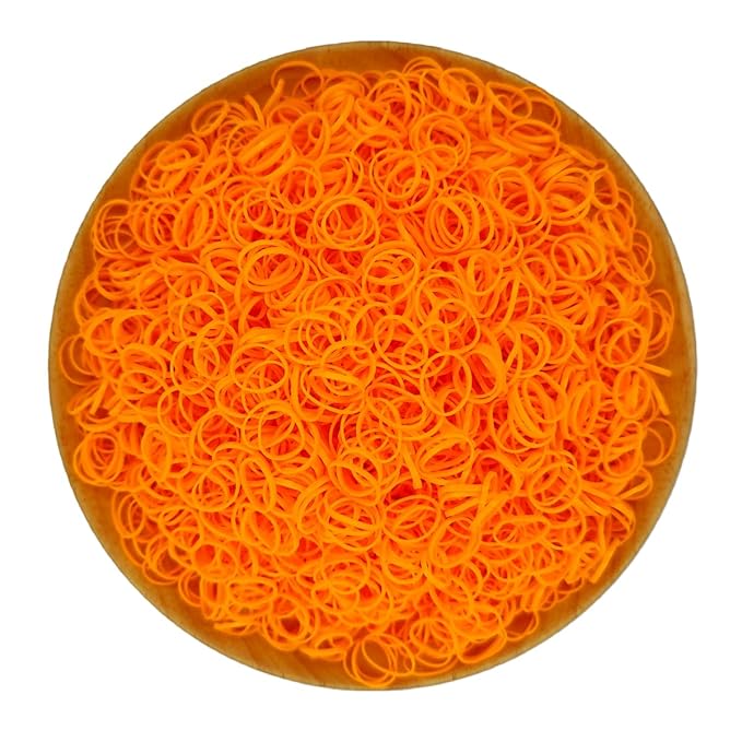 3200 Pcs Elastic Rubber Bands Small Hair Ties Hair Rubber Mini Hair Bands Hair Elastics Tiny Soft Holder Ponytails for Girls (Dark Orange)