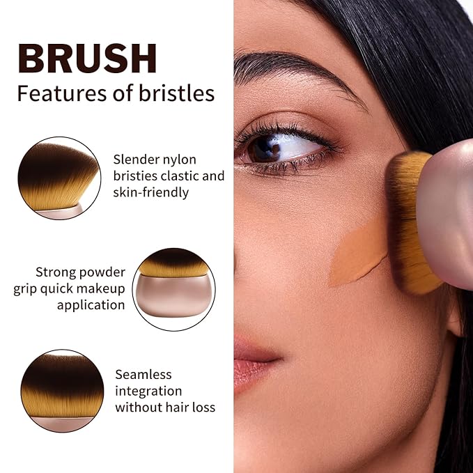 FUNAN Self Tanning Applicator Kit with Soft Mitt, Back Lotion Strap, and Ultra Soft Rose Gold Kabuki Brush, Brown, 3 Piece Set