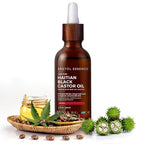 Kreyol Essence - Haitian Black Castor Oil for Skin and Hair, Glass Bottle - Cold Pressed Castor Oil, Fuller-Looking Hair, Hexane Free, Natural Humectant | 2 fl oz | Rosemary Peppermint