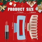 TOCESS Jumbo 4.33 Inch Hair Claw Clips for Women, 8 Pack Matte Non-Slip Rectangle Clips for Thick, Curly, Long or Straight Hair Girls