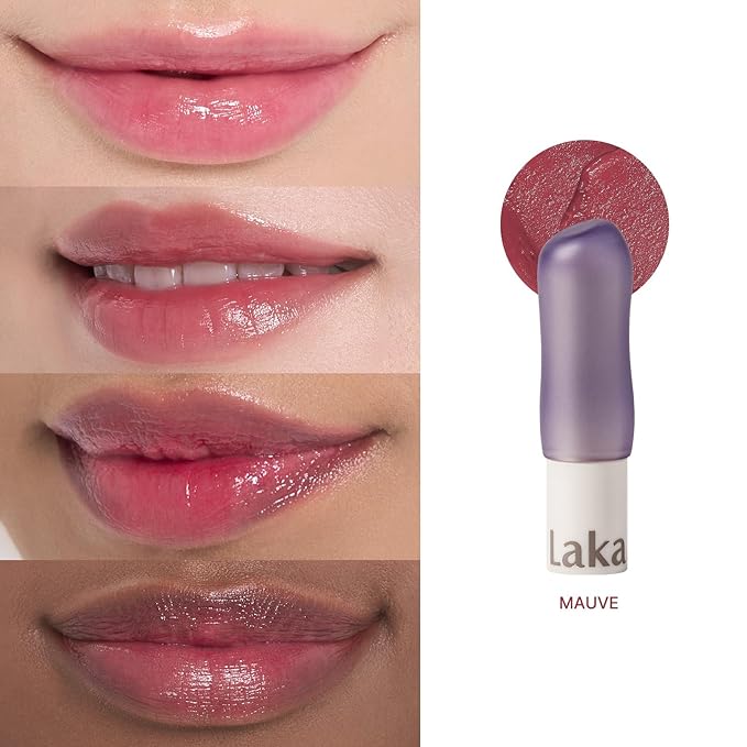 Laka Soul Vegan Lip Balm (4 Shades) Tinted, 3.9g/0.13oz, Deep Nourishing Plant-Based Lip Moisturizer, Vegan Lip Balm for Dry, Cracked and Chapped Lips (#Mauve)