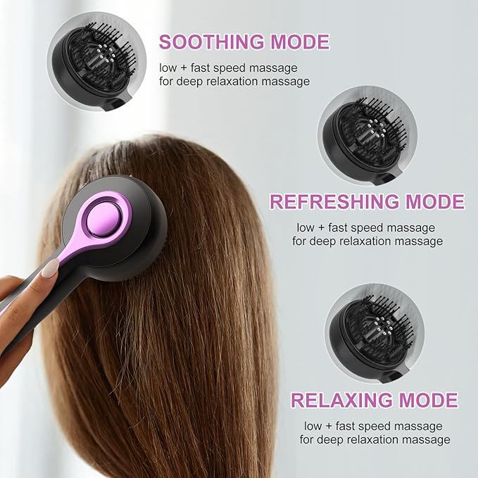 Electric Scalp Massage Brush, 66 Bristles, 3 Massage Modes, Type-C Charging, 2000mAh Battery｜Women‘s Gifts