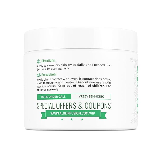 Aloe Infusion Aloe Vera Face & Body Cream – Natural Moisturizer for Dry, Sensitive & Irritated Skin – Hydrating, Non-Greasy Lotion with Shea Butter & Manuka Honey – After-Sun Care & Eczema Cream